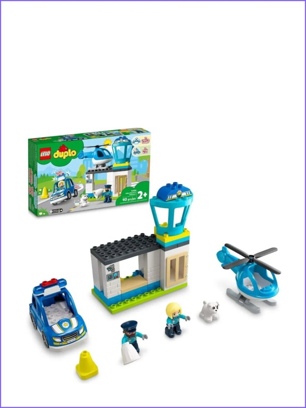 Lego DUPLO Rescue Police Station 10959 Push & Go Car w/Lights & Siren New In Box